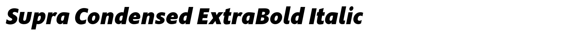 Supra Condensed ExtraBold Italic image